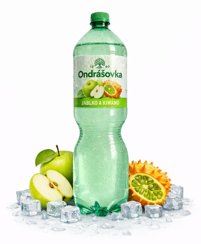 Ondrášovka Jemně perlivá s příchutí jablko a kiwano 1,5l